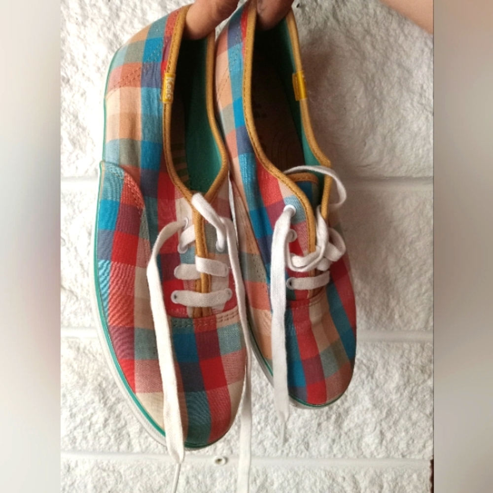 90's Vintage Autumn Checker Keds | Size 9